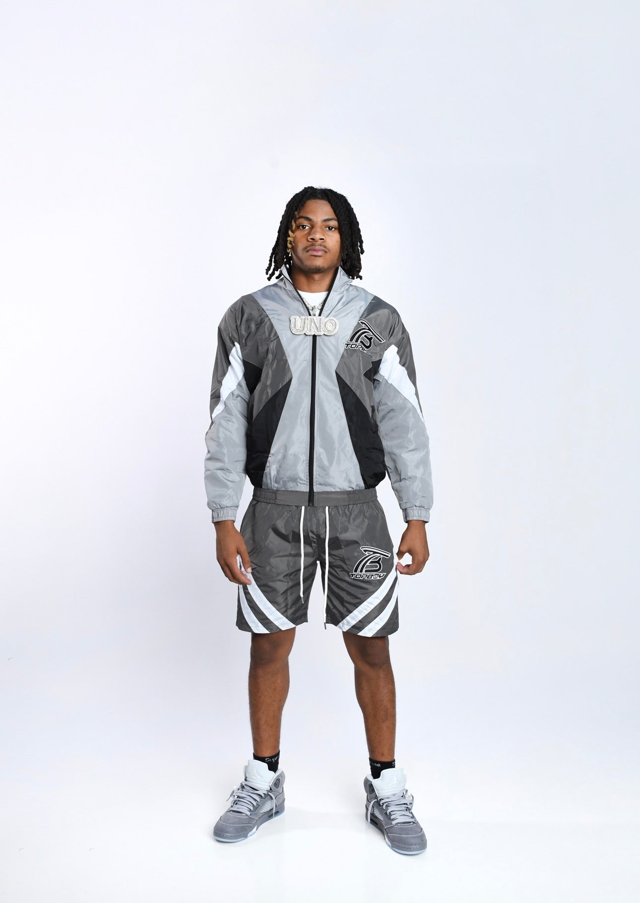 Grey TB Windbreaker Set